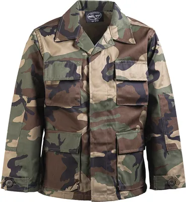 Produktbild von Kinder BDU US Jacke woodland, ungefüttert, mit Ellbogenverstärkung, Gr. S