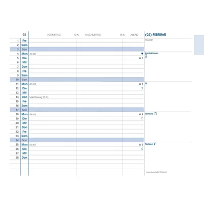 Image de Quo Vadis "Plain" Calendrier 2014 Coupe blanche