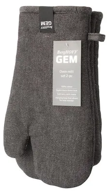 Produktbild von BergHOFF Gem 3990028, Ofenhandschuhe, Schwarz, Baumwolle, 30 °C, 2 Stück(e)