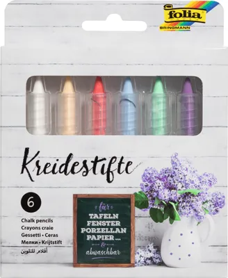 Produktbild von folia Kreidestifte-Set farbig sortiert 6er Etui