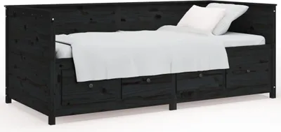 Produktbild von vidaXL Tagesbett Schwarz 90x190 cm Massivholz Kiefer