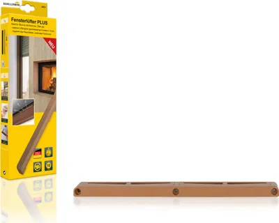 Produktbild von Schellenberg Fensterfalzlüfter Plus, Erweiterung zum Fensterfalz Starterset, automatische Lüfterklappen, Montage am Fensterrahmen, ideal als Lüftungssystem für Kaminöfen, braun, 46608