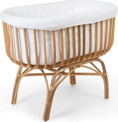 Produktbild von CHILDHOME Bezug für Rattan-Wiege 95x65x33 cm Cremeweiß
