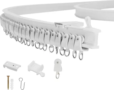 Obrázok produktu pre SWANEW Curtain Rail Flexibilné ohýbateľné Curtain Rail, Curtain Rail Connector pre záclonové koľajnice s vnútorným bežcom, 3m