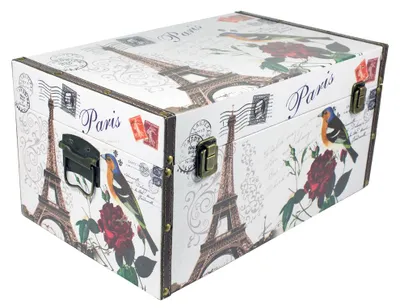 Produktbild von Schmuckkästchen Schatzkiste aus Holz "Paris" Größe: Groß