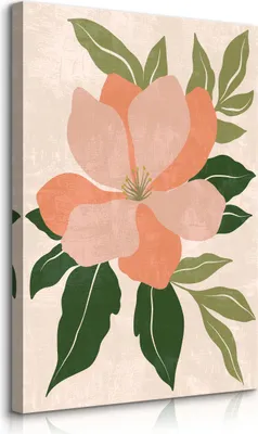 Produktbild von Muralo Leinwandbild Canvas für Schlafzimmer tropische BLUME Blätter Natur Boho Br. 80cm x Hö. 120cm