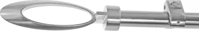 Produktbild von Edelstahl Look Gardinenstange 20mm Wandträger 1-läufig Ellipse, Länge wählbar D50 E85 R