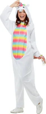 Produktbild von Einhorn-Overall Tierkostüm Straßenkarneval weiss-bunt S