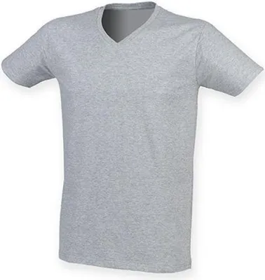 Produktbild von SF Men SF122 | Herren Feel Good Stretch V-Neck T - Farbe: Heather Grey - Größe: S