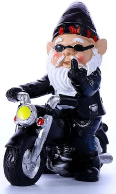 Productafbeelding van Tuinkabouter Motorfiets - Dwerg Beeldje - Tuin Decoratie - Waterdicht Zonbestendig - 13 x 14 cm - Natuurlijk