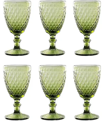 Image de Lot de 6 verres à vin vintage, verre vert