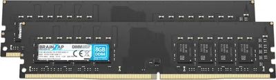 Immagine prodotto di BRAINZAP 16GB (2x8GB) DDR4 2133MHz PC4-2133P-UAB-11 DIMM CL15 1Rx8 1.2V RAM non bufferizzata, non ECC, per computer desktop. Modulo di memoria