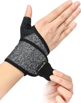 Productafbeelding van Verstelbare Polsbandage met Duimplug voor Krachttraining en Dagelijkse Stabiliteit