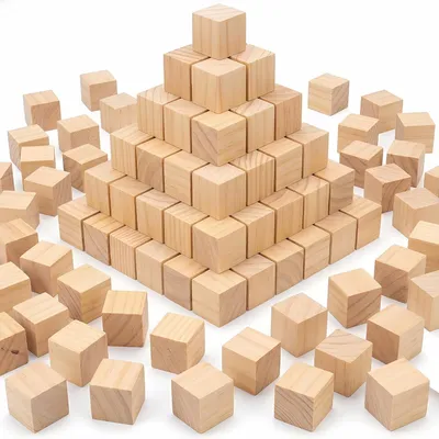 Imagen del producto de Cubos de madera sin tratar, de 2 x 2 x 2 cm, paquete de 100 unidades, para proyectos creativos