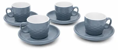 Produktbild von Porzellan-Kaffeeservice, grau, 4 x 90 ml, 8-teiliges Set, KI-generiertes Bild