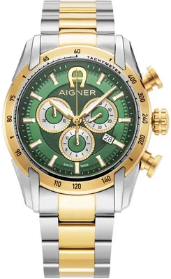 Zdjęcie produktu dla Aigner Benevento AGW.236005 Chronograf zielono-srebrno-złoty zegarek męski ze stali nierdzewnej