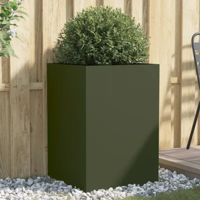 Produktbild von Pflanzkübel Olivgrün 52x48x75 cm Kaltgewalzter Stahl 841586