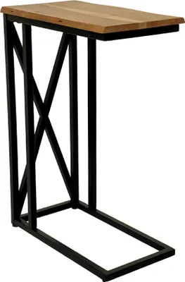 Produktbild von Beistelltisch Laptoptisch massiv natur 47,5x27x67,5 cm Akazie schwarz GRANADA