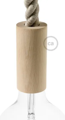 Immagine prodotto di Creative-Cables Kit portalampada E27 in Legno per cordone 2XL - Neutro