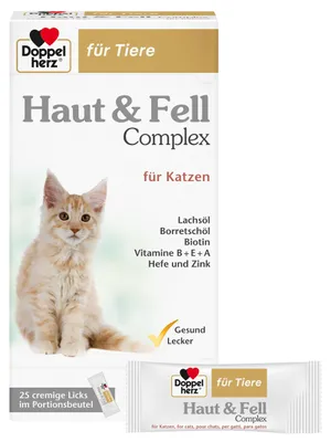 Immagine prodotto di Double Heart for Animals Skin & Fur Complex Leccate cremose per gatti, 25 bastoncini