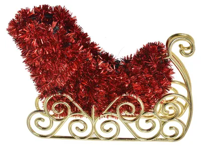 Produktbild von Clayre & Eef Weihnachtsdekoration Schlitten 14x3x11 cm Rot Kunststoff