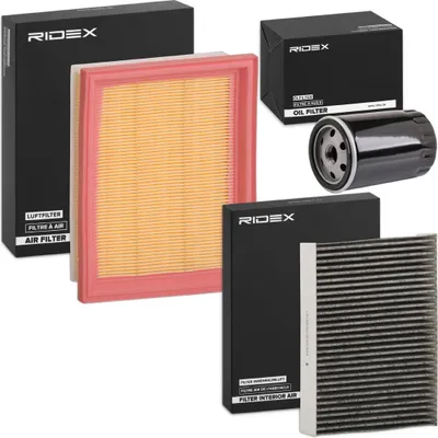 Produktbild von RIDEX Filterset Inspektionspaket Filtersatz für FORD Fiesta Mk5 Schrägheck (JH1, JD1, JH3, JD3) Fiesta Mk5 Kastenwagen