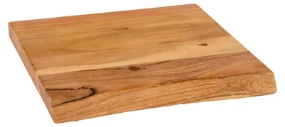 Produktbild von Holzplatte Arya mit echter Baumkante (einseitig), 30 x 30 cm, Akazienholz naturfarben, massiv & lackiert
