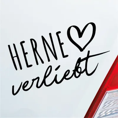 Produktbild von Auto Aufkleber Herne verliebt Herz Stadt Heimat Liebe Car 19x10 cm Schwarz Matt Sticker Heckscheibenaufkleber