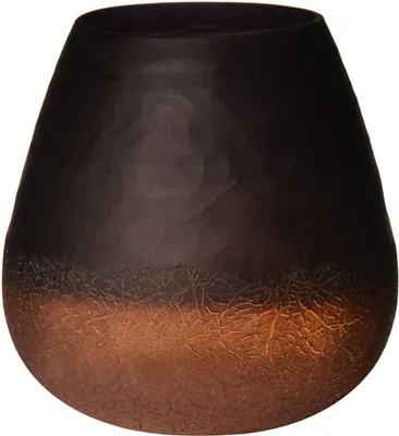 Produktbild von Crackle Carved Vase braun Dekovase 15 cm modernes Design