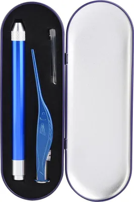 Immagine prodotto di Pinzette luminescenti in acciaio inox per bambini - set per la pulizia delle orecchie (blu)