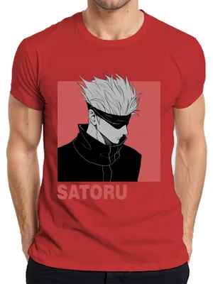 Produktbild von SATORU GOJO Jujutsu Kaisen Anime Ästhetik Fan Geschenk Augenbinde Herren T-Shirt, Rot, S