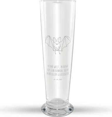 Produktbild von Mr. & Mrs. Panda Weizen Glas Fledermaus Flügel - Transparent - Geschenk, Bier, Bierglas, Mr Mrs Weizenglas, Weizenbier, Weißbierglas, Lustige Sprüche