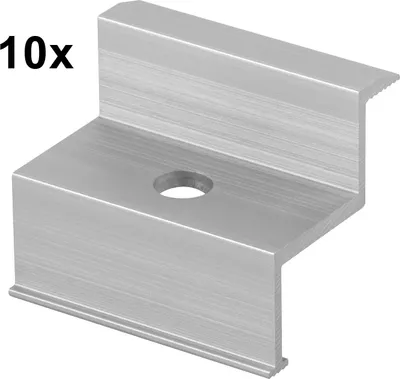 Produktbild von 10x Photovoltaik Endklemme ALU f 35mm Halter Solarmodul pv Befestigung Aluprofil