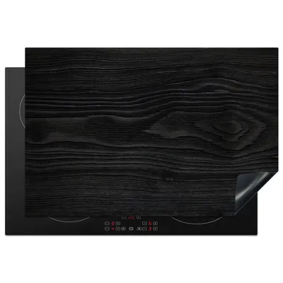 Obrázek produktu pro KitchenYeah® Krycí deska na sporák černá - vzhled dřeva, 76x51cm, dekorace do kuchyně, keramická krycí deska na sporák, krycí deska na varnou desku