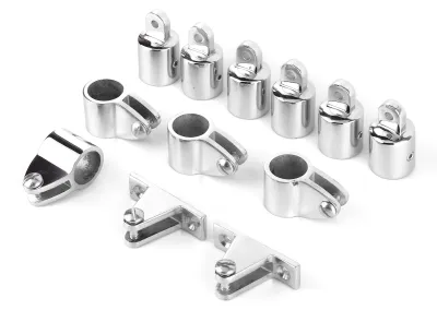 Zdjęcie produktu dla Zestaw 12 sztuk: 6 zacisków, 4 ślizgacze, 2 zaślepki, 2 zawiasy pokładowe, 3 uchwyty do bimini – akcesoria do łodzi, 22 mm (7/8 cala)