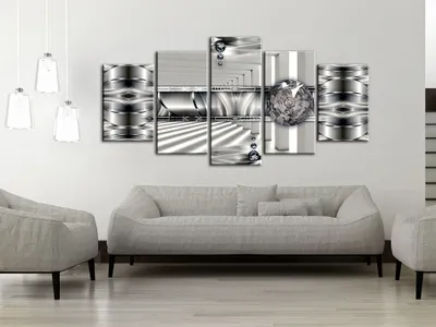 Image de Tableau acoustique Abstrakt Diamant 200 x 100 cm Tableaux Mousse acoustique Absorbeur acoustique haute performance Isolation acoustique Toile 5 pièces Tableau mural Acoustique intérieure Isolation acoustique a-A-0147-b-p