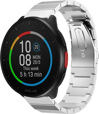 Produktbild von Strap-it Metallarmband - Kompatibel mit Polar Pacer Armband Ersatzarmband Edelstahl Gliederarmband Sportuhr zubehör für smartwatch 20mm Armband Silber