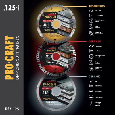 Obrázek produktu pro Sada diamantových kotoučů Procraft DS3.125 (DS125/DR125/DC125)