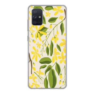 Produktbild von MuchoWow® Handyhülle Schutzhülle Hülle für Samsung Galaxy A71 Blume - Gelb - Muster Silikon Softcase Handy Hülle - Kartenbesitzer