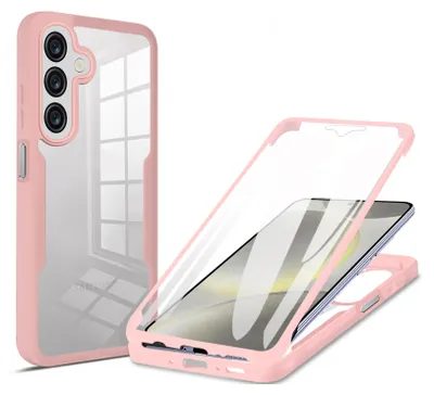 Produktbild von 360° Hülle für Samsung Galaxy A26, 360 Grad Handyhülle mit Integriertem Displayschutz in Rosa