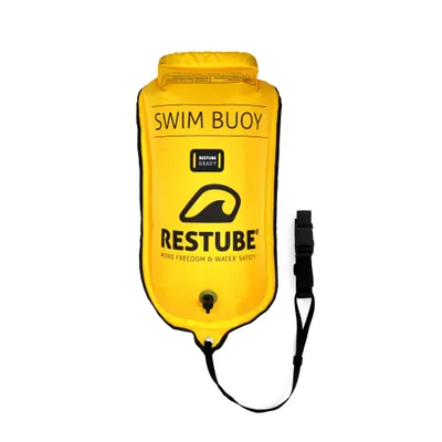 Produktbild von Schwimmboje PRO by RESTUBE | Für Sichtbarkeit beim Schwimmen, als zusätzlicher Auftrieb und Drybag für Wassersportler