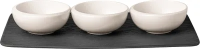 Obrázok produktu pre Villeroy & Boch New Moon, Súprava misiek, Kolo, Porcelán, Čierna, Biela, Matný, 3 osôb