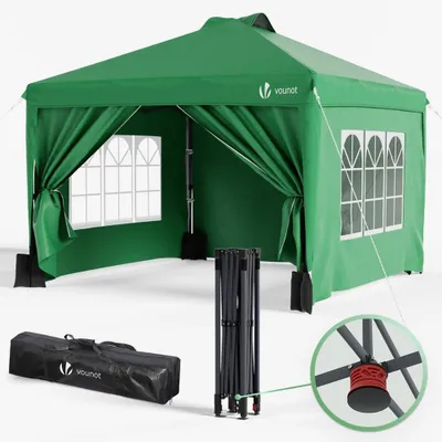 Image de Pavillon de jardin pop-up - Imperméable - Protection UV - 3 x 3 m - Vert - Avec sac de transport