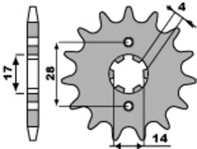 Produktbild von PBR Standard Stahlritzel vorne 2118 - 428