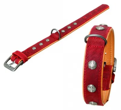Produktbild von Karlie BUFFALO ORIENTAL Halsband - Dunkelrot/Natur - 30 mm / 40 cm