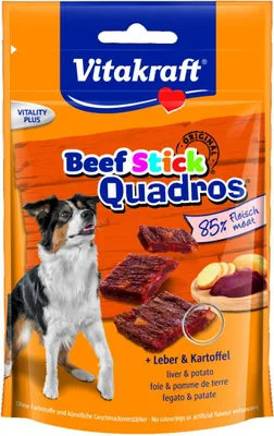 Produktbild von Vitakraft Beef Stick Quadros Plus Leber & Kartoffel - 7 x 70 g