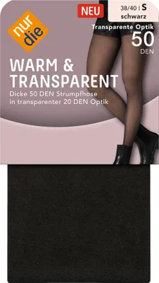 Produktbild von NUR DIE Feinstrumpfhose Warm & Transparent - schwarz - Größe 38-40