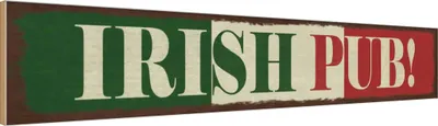 Produktbild von vianmo Holzschild 10x46 cm Irish Pub Kneipe Alkohol