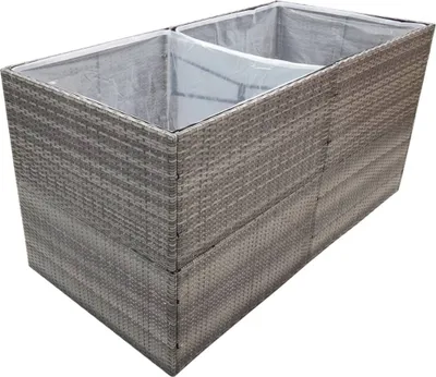 Produktbild von "im Sonderangebot"Pflanzkübel/Garten-Hochbeet - CLORIS - Pflanzkasten - Grau 157x80x80 cm Poly Rattan - DEMöbel5923477