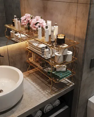 Produktbild von Skye Decor, Dolap Ici Organizer, Wandregale, Gold, Metall, 15 x 42 x 19 cm